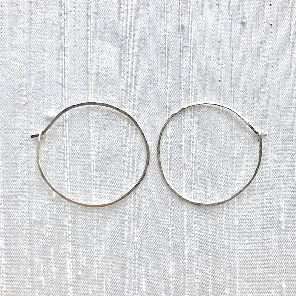 Sterling Silver Artisan Made Hoop Earrings - Picture 4 of 8